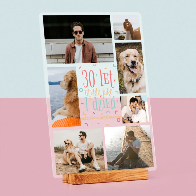 Fotokoláž: 30 Let Uteklo - Tisk Na Akrylovém Skle