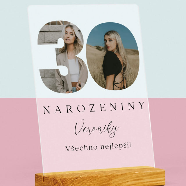 Slovo Z Fotek: 30. Narozeniny Podpis - Tisk Na Akrylovém Skle