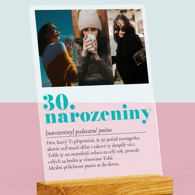 Fotokoláž: 30. Narozeniny Definice - Tisk Na Akrylovém Skle