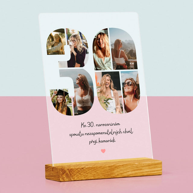 Fotokoláž: 30. Narozeniny Přání - Tisk Na Akrylovém Skle