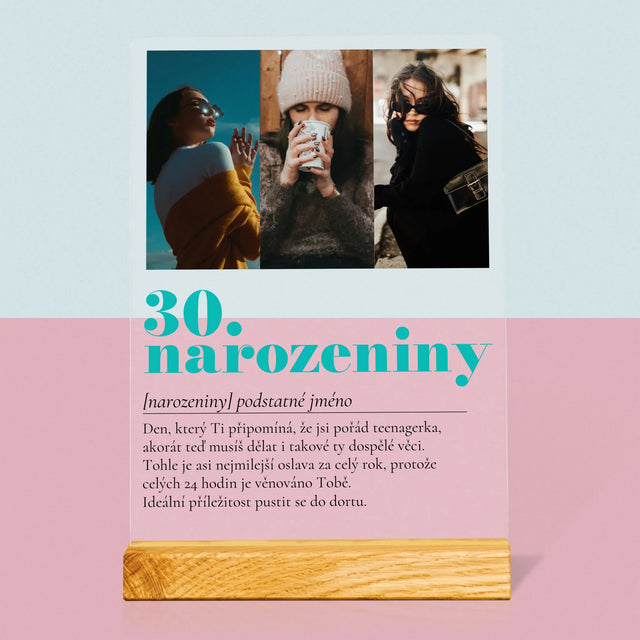 Fotokoláž: 30. Narozeniny Definice - Tisk Na Akrylovém Skle