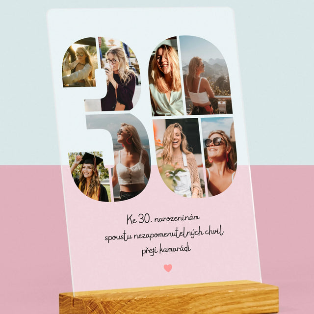 Fotokoláž: 30. Narozeniny Přání - Tisk Na Akrylovém Skle