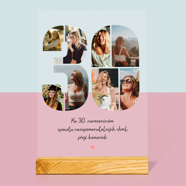 Fotokoláž: 30. Narozeniny Přání - Tisk Na Akrylovém Skle