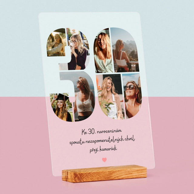 Fotokoláž: 30. Narozeniny Přání - Tisk Na Akrylovém Skle