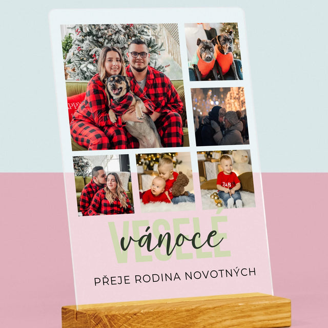 Fotokoláž: Veselé Vánoce - Tisk Na Akrylovém Skle