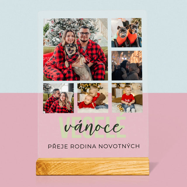 Fotokoláž: Veselé Vánoce - Tisk Na Akrylovém Skle