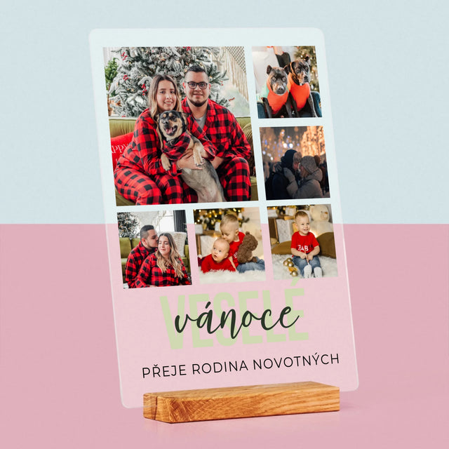 Fotokoláž: Veselé Vánoce - Tisk Na Akrylovém Skle
