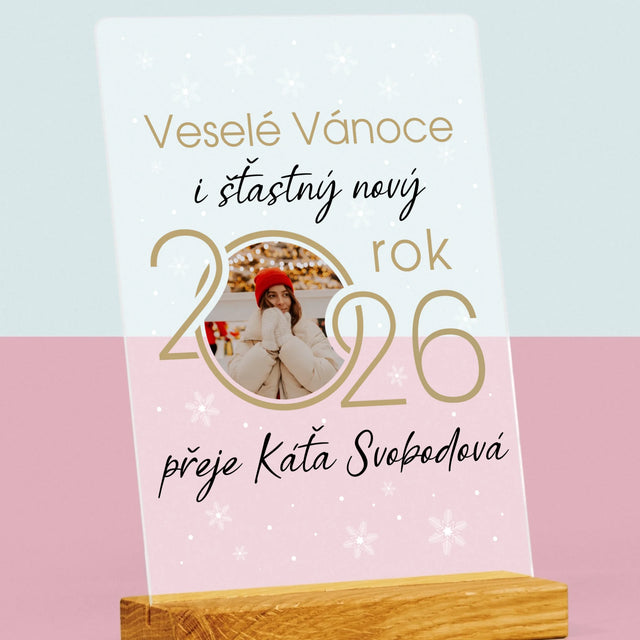 Fotokoláž: Šťastný Nový Rok - Tisk Na Akrylovém Skle