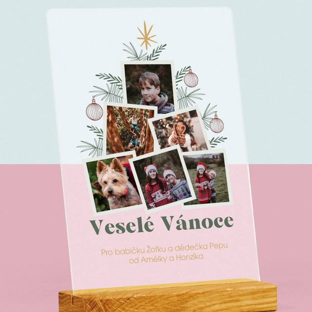 Fotokoláž: Vánoční Stromeček - Tisk Na Akrylovém Skle