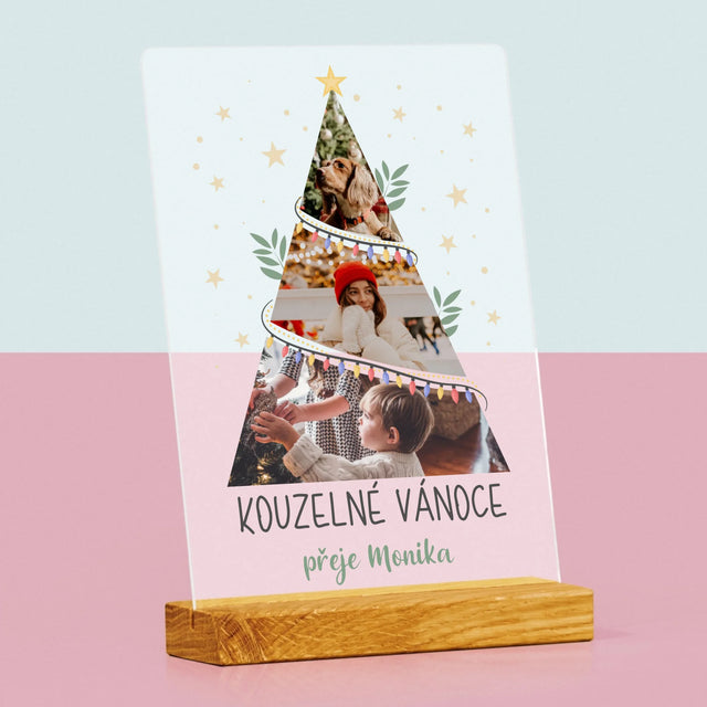 Fotokoláž: Kouzelné Vánoce Stromeček - Tisk Na Akrylovém Skle