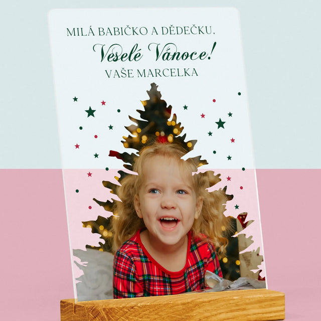 Tvar Z Fotek: Vánoční Stromeček Vánoce - Tisk Na Akrylovém Skle