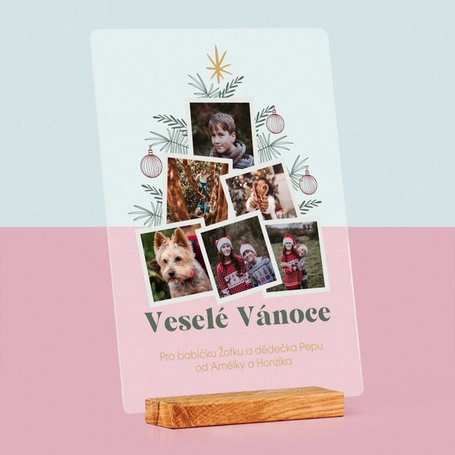 Fotokoláž: Vánoční Stromeček - Tisk Na Akrylovém Skle