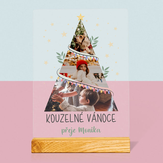 Fotokoláž: Kouzelné Vánoce Stromeček - Tisk Na Akrylovém Skle