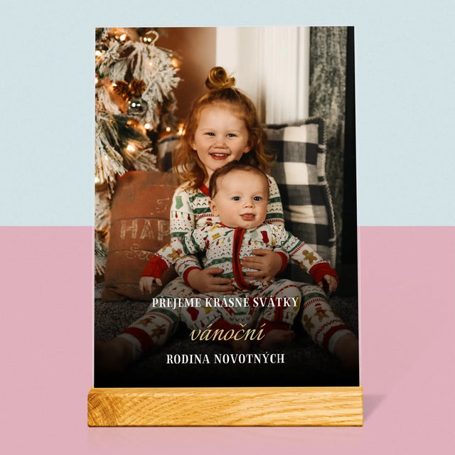 Fotka S Textem: Krásné Vánoce - Tisk Na Akrylovém Skle