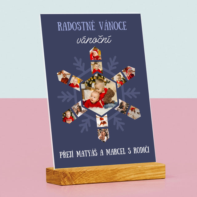 Tvar Z Fotek: Sněhová Vločka - Tisk Na Akrylovém Skle