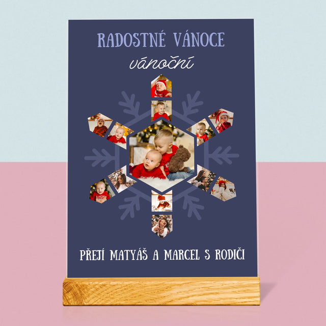 Tvar Z Fotek: Sněhová Vločka - Tisk Na Akrylovém Skle