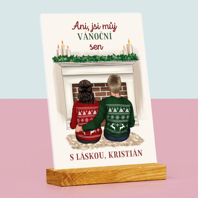 Designér Postav: Vánoční Pár - Tisk Na Akrylovém Skle