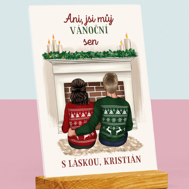 Designér Postav: Vánoční Pár - Tisk Na Akrylovém Skle