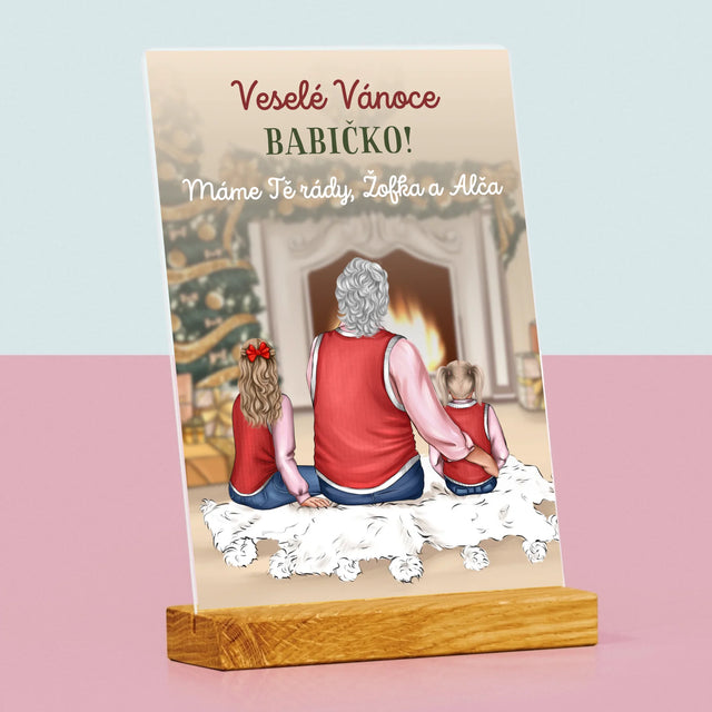 Designér Postav: Veselé Vánoce Babičko - Tisk Na Akrylovém Skle
