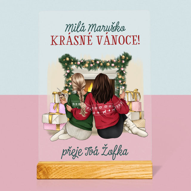 Designér Postav: Vánoční Kamarádky - Tisk Na Akrylovém Skle