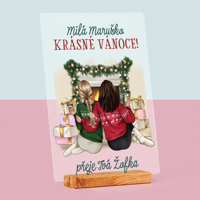 Designér Postav: Vánoční Kamarádky - Tisk Na Akrylovém Skle