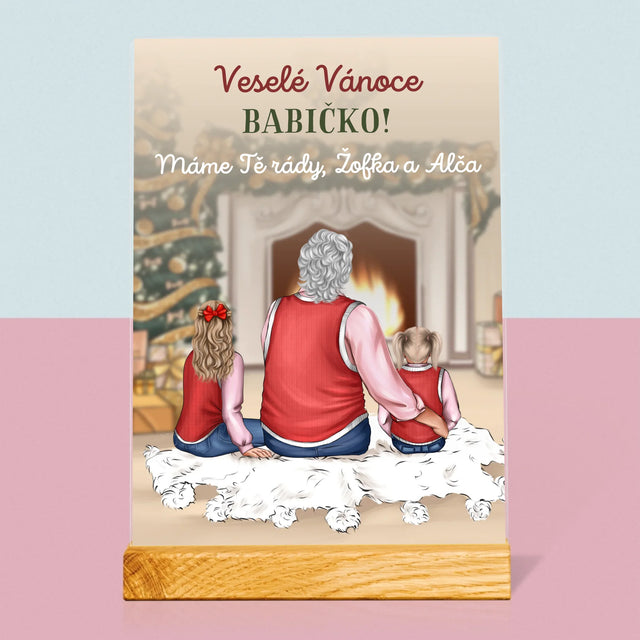 Designér Postav: Veselé Vánoce Babičko - Tisk Na Akrylovém Skle