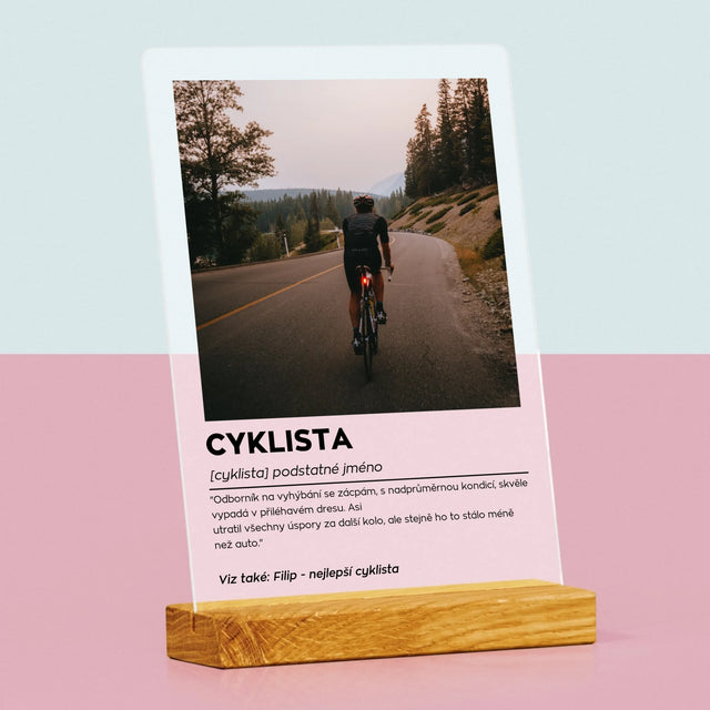 Fotka S Textem: Cyklista Definice - Tisk Na Akrylovém Skle