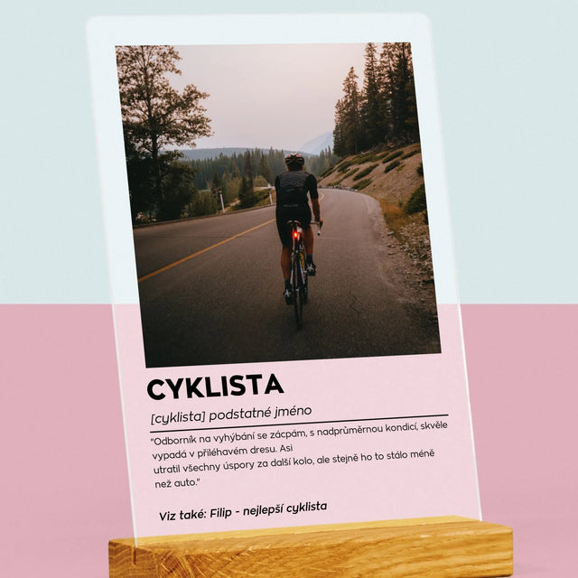 Fotka S Textem: Cyklista Definice - Tisk Na Akrylovém Skle