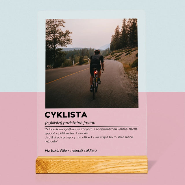 Fotka S Textem: Cyklista Definice - Tisk Na Akrylovém Skle