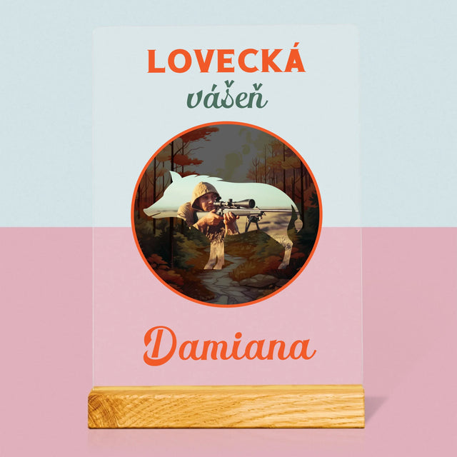 Fotka S Textem: Lovecká Vášeň Damiana - Tisk Na Akrylovém Skle