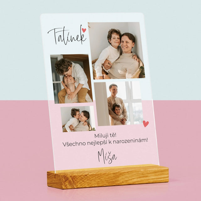 Fotokoláž: Tatínek Miluji Tě - Tisk Na Akrylovém Skle