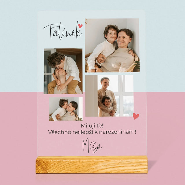 Fotokoláž: Tatínek Miluji Tě - Tisk Na Akrylovém Skle