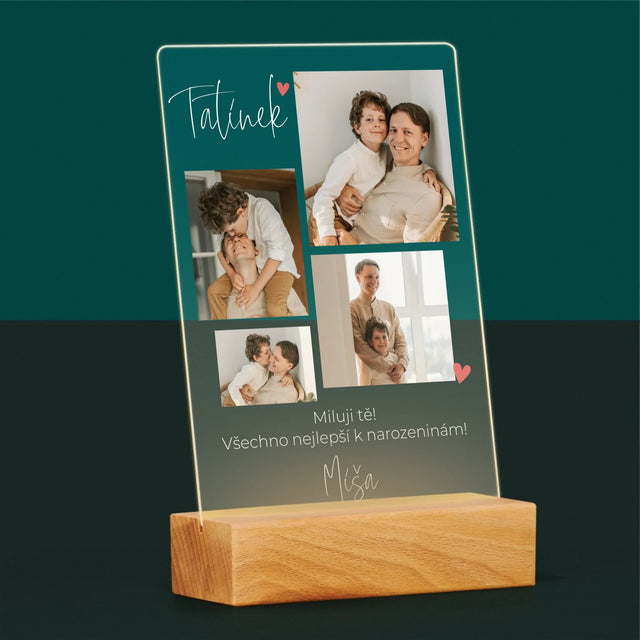 Fotokoláž: Tatínek Miluji Tě - Tisk Na Akrylovém Skle