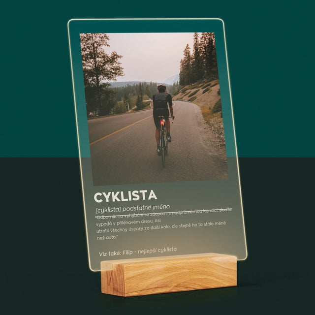 Fotka S Textem: Cyklista Definice - Tisk Na Akrylovém Skle