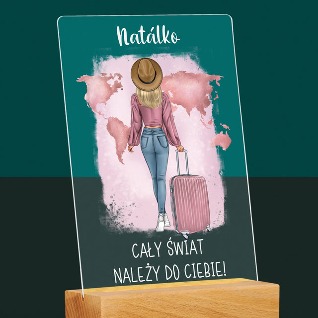 Designér Postav: Cestovatelka - Tisk Na Akrylovém Skle