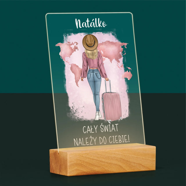 Designér Postav: Cestovatelka - Tisk Na Akrylovém Skle
