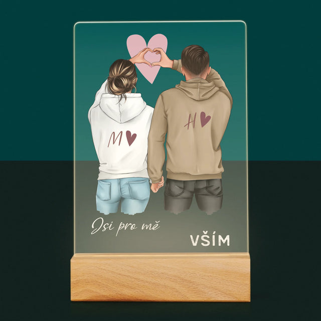 Designér Postav: Pár Srdce - Tisk Na Akrylovém Skle