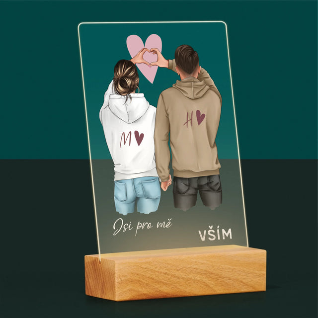 Designér Postav: Pár Srdce - Tisk Na Akrylovém Skle