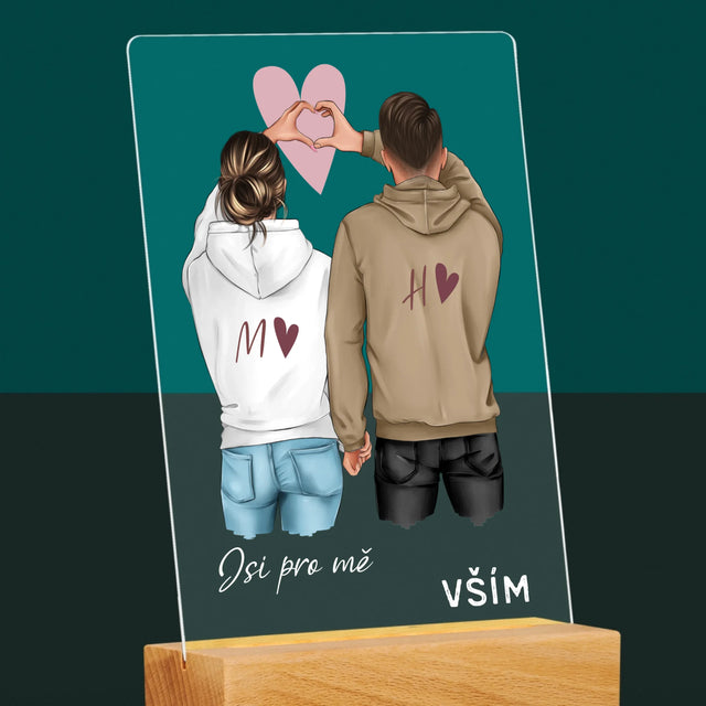 Designér Postav: Pár Srdce - Tisk Na Akrylovém Skle