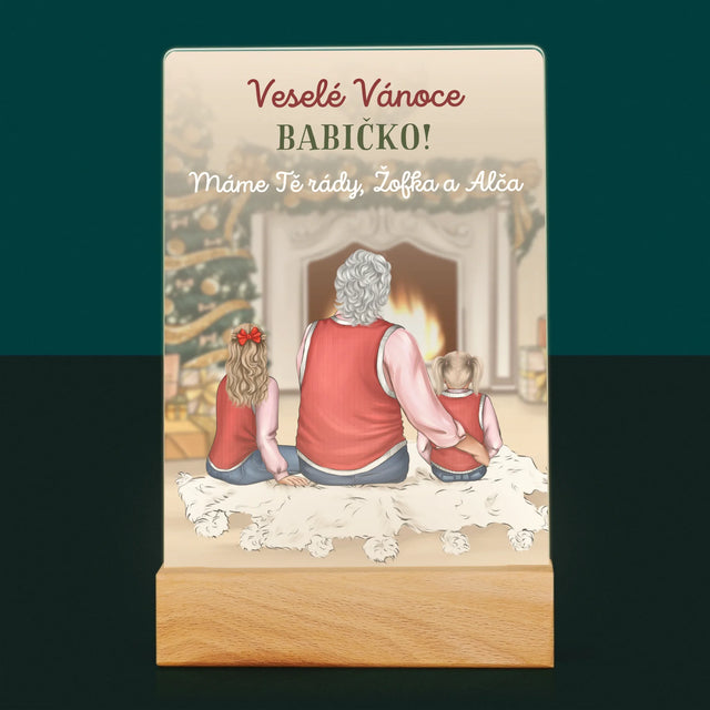 Designér Postav: Veselé Vánoce Babičko - Tisk Na Akrylovém Skle