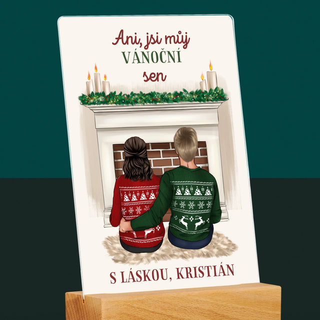 Designér Postav: Vánoční Pár - Tisk Na Akrylovém Skle