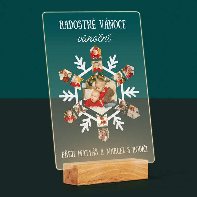 Tvar Z Fotek: Sněhová Vločka - Tisk Na Akrylovém Skle