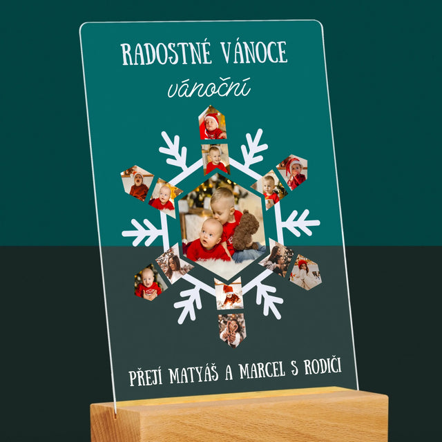 Tvar Z Fotek: Sněhová Vločka - Tisk Na Akrylovém Skle