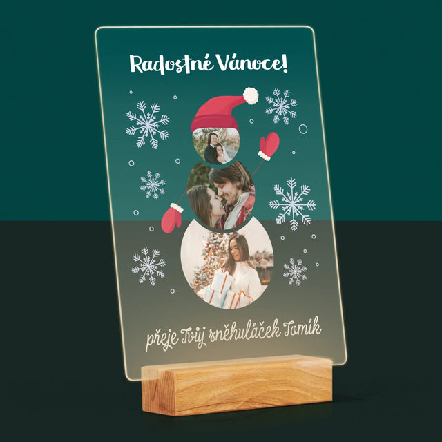 Tvar Z Fotek: Sněhuláček - Tisk Na Akrylovém Skle