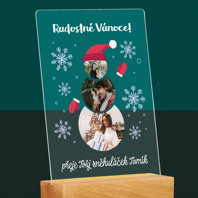 Tvar Z Fotek: Sněhuláček - Tisk Na Akrylovém Skle