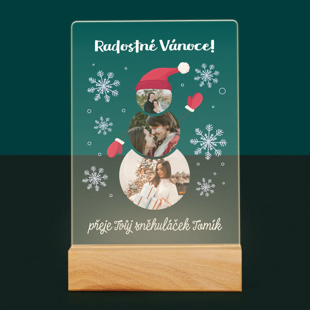 Tvar Z Fotek: Sněhuláček - Tisk Na Akrylovém Skle