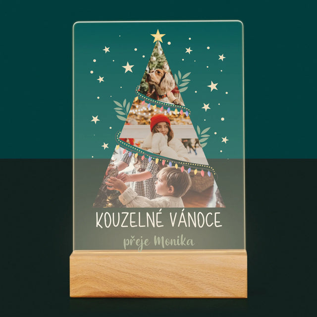 Fotokoláž: Kouzelné Vánoce Stromeček - Tisk Na Akrylovém Skle