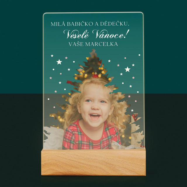 Tvar Z Fotek: Vánoční Stromeček Vánoce - Tisk Na Akrylovém Skle