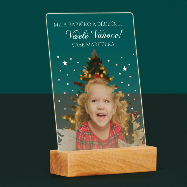 Tvar Z Fotek: Vánoční Stromeček Vánoce - Tisk Na Akrylovém Skle