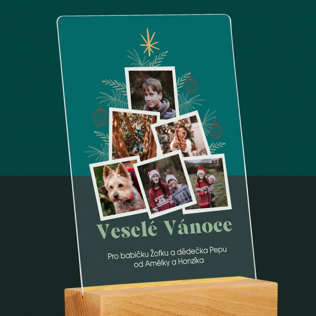 Fotokoláž: Vánoční Stromeček - Tisk Na Akrylovém Skle